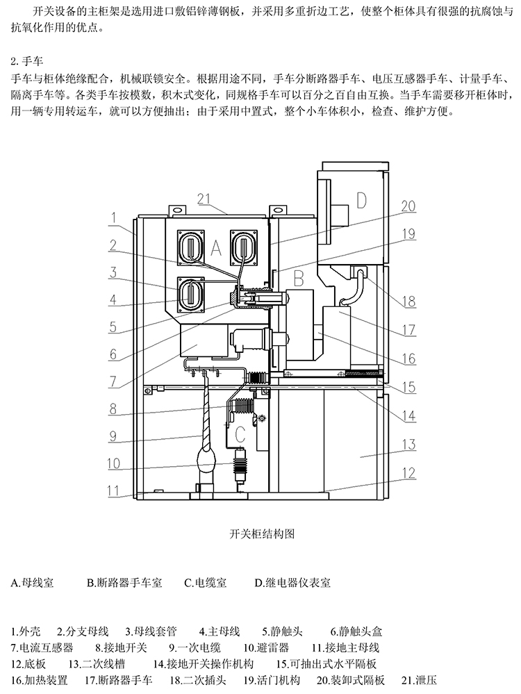KYN28A-12高压开关柜结构图，咨询热线：4000551777　QQ:3176885416