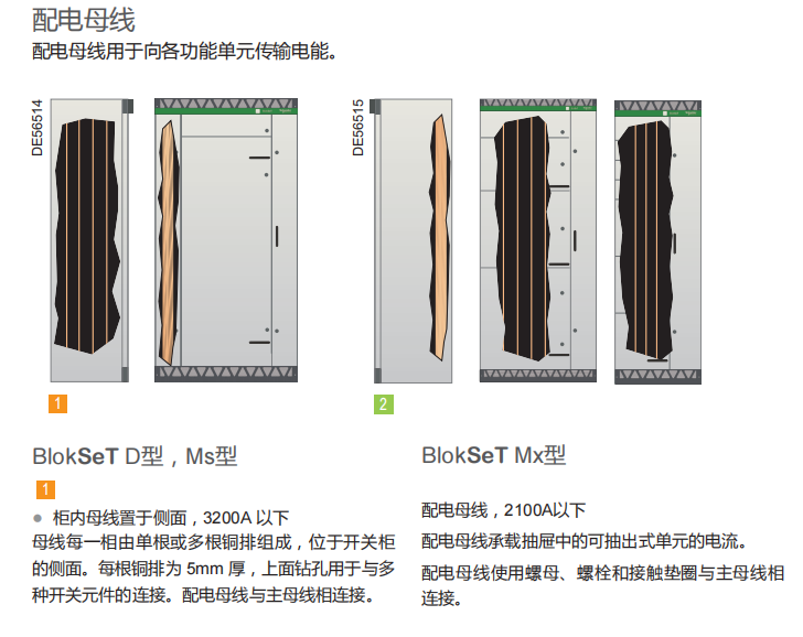 施耐德低压柜BlokSeT母线设计